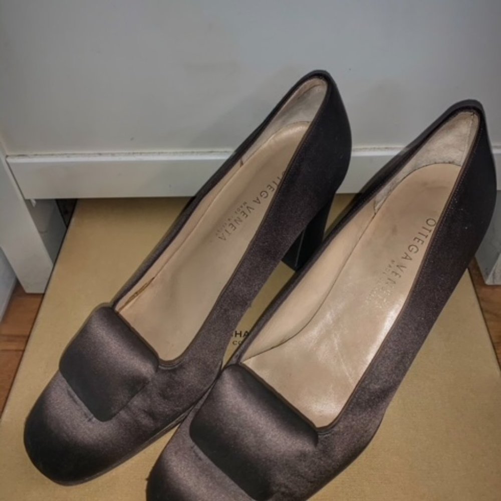 Bottega Veneta Brown Satin Heels